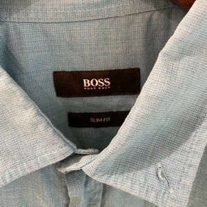 Hugo Boss Slim Fit Lake Blue Short-sleeved Shirt
